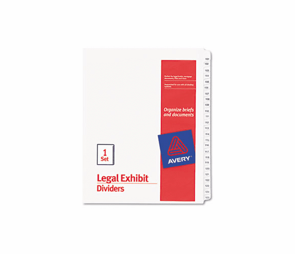 AVE01705 Allstate-Style Legal Side Tab Dividers, 25-Tab, 101-125, Letter, White, 25/Set By AVERY-DENNISON