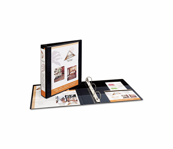 AVE05400 Nonstick Heavy-Duty EZ-Turn Ring View Binder, 1-1/2" Capacity, Black By AVERY-DENNISON