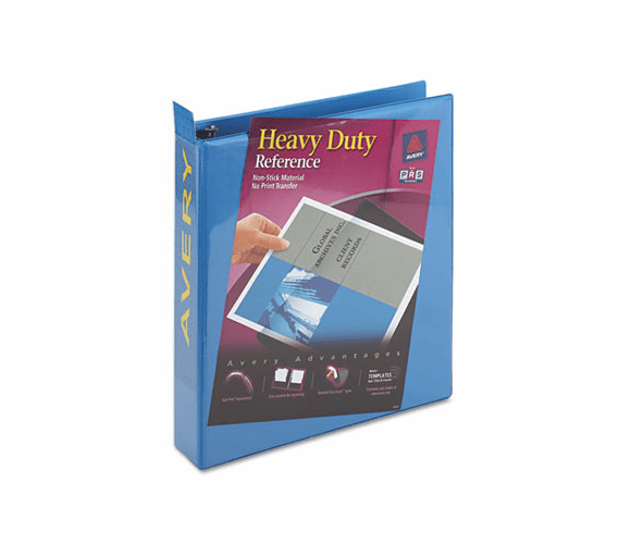 AVE05401 Nonstick Heavy-Duty EZ-Turn Ring View Binder, 1-1/2" Capacity, Light Blue By AVERY-DENNISON