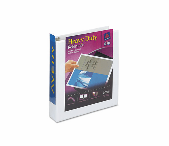 AVE05404 Nonstick Heavy-Duty EZ-Turn Ring View Binder, 1-1/2" Capacity, White By AVERY-DENNISON