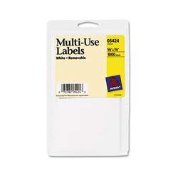 AVE05424 Self-Adhesive Removable Multi-Use Labels, 5/8 x 7/8, White, 1000/Pack By AVERY-DENNISON