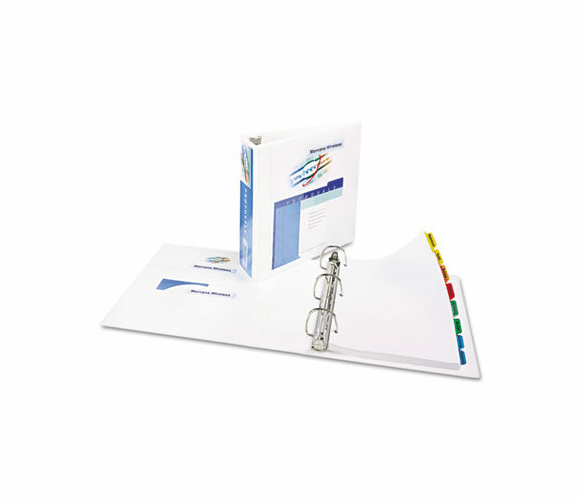 AVE05504 Nonstick Heavy-Duty EZ-Turn Ring View Binder, 2" Capacity, White By AVERY-DENNISON