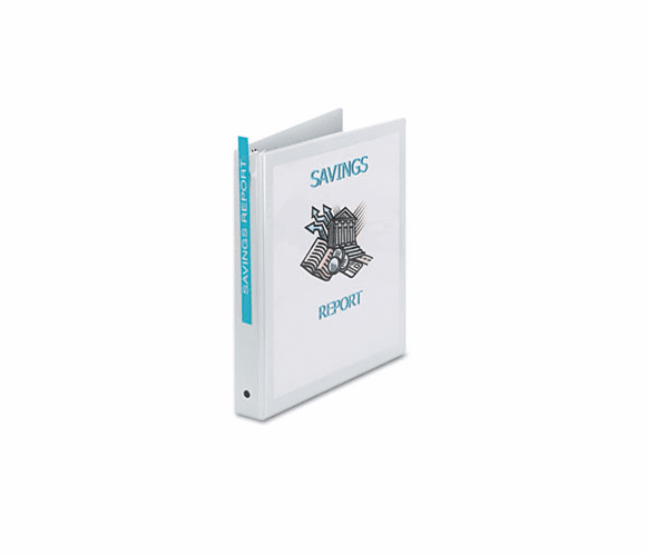 AVE05711 Economy Vinyl Round Ring View Binder, 1" Capacity, White By AVERY-DENNISON