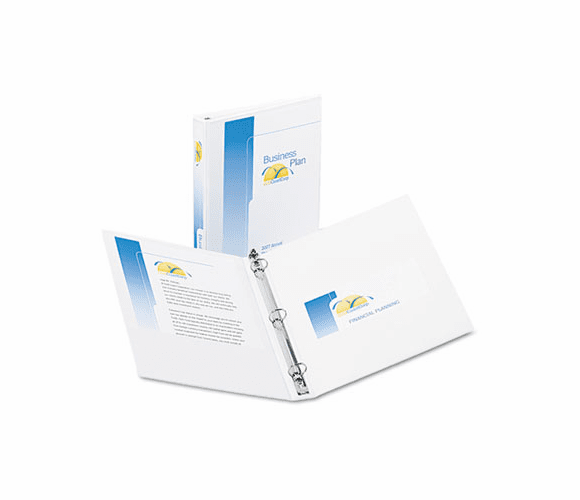 AVE05760 Economy Vinyl Round Ring View Binder, 1" Capacity, White By AVERY-DENNISON