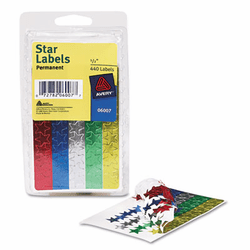 AVE06007 Self-Adhesive Assorted Color Foil Stars, 1/2w, 440/Pack By AVERY-DENNISON