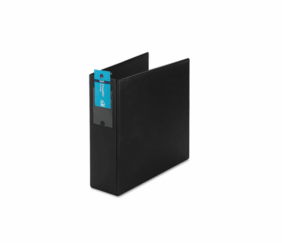 AVE08802 Durable Vinyl Slant Ring Binder With Label Holder, 4" Capacity, Black By AVERY-DENNISON