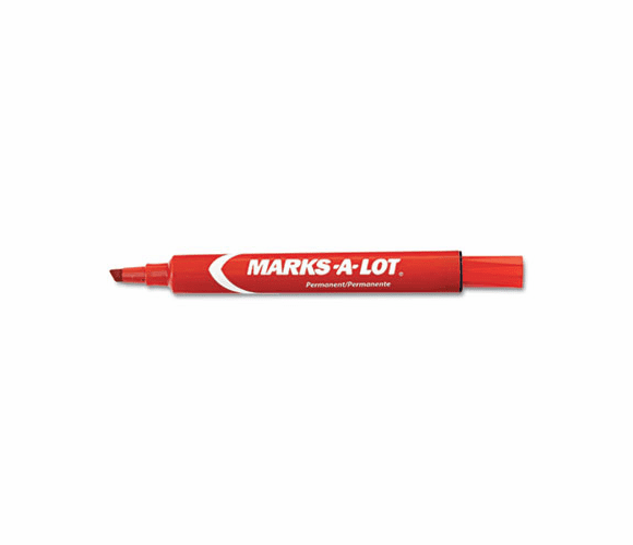 AVE08887 Permanent Marker, Large Chisel Tip, Red, Dozen By AVERY-DENNISON