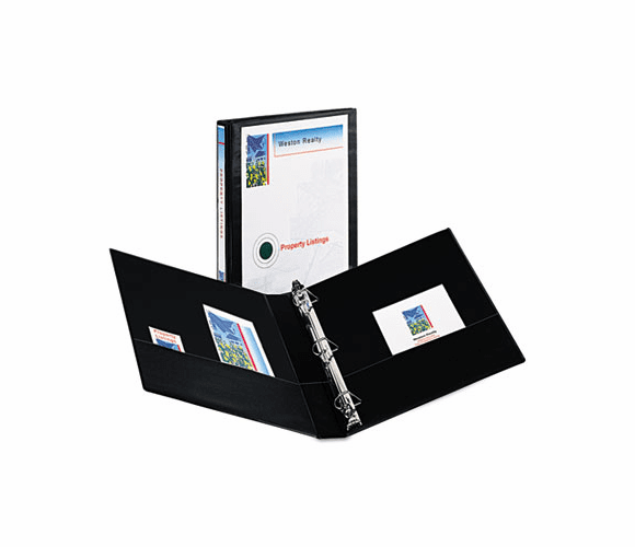 AVE09300 Durable Slant Easy Insert Ring View Binder, 1" Capacity, Black By AVERY-DENNISON