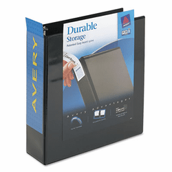 AVE09700 Durable Slant Easy Insert Ring View Binder, 3" Capacity, Black By AVERY-DENNISON
