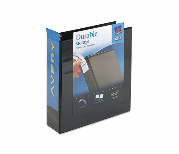 AVE09700 Durable Slant Easy Insert Ring View Binder, 3" Capacity, Black By AVERY-DENNISON