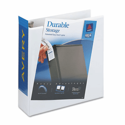AVE09701 Durable Slant Easy Insert Ring View Binder, 3" Capacity, White By AVERY-DENNISON