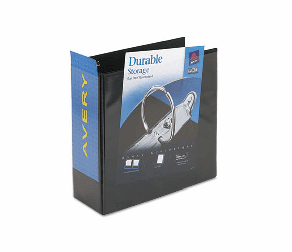 AVE09900 Durable Slant Easy Insert Ring View Binder, 5" Capacity, Black By AVERY-DENNISON