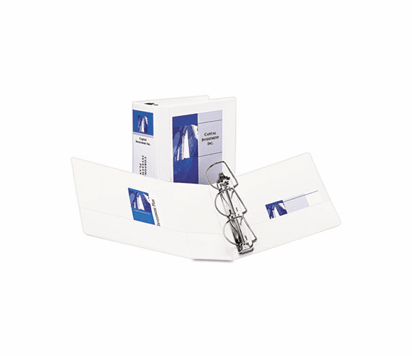 AVE09901 Durable Slant Easy Insert Ring View Binder, 5" Capacity, White By AVERY-DENNISON
