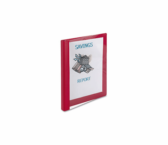 AVE10803 See-Thru Presentation Binder, Round Ring, 1/2" Capacity, Red By AVERY-DENNISON