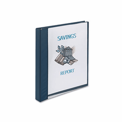 AVE10851 See-Thru Presentation Binder, Round Ring, 1" Capacity, Blue By AVERY-DENNISON