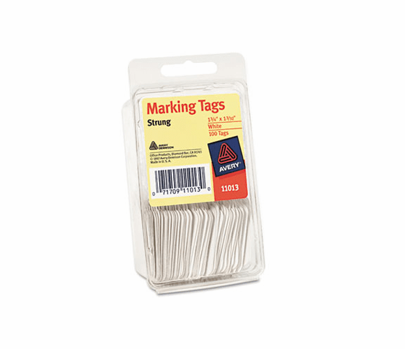 AVE11013 Marking Tags, Paper, 1 3/4 x 1 3/32, White, 100/Pack By AVERY-DENNISON