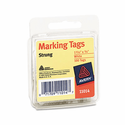 AVE11014 Marking Tags, 1 3/32 x 3/4, White, 100/Pack By AVERY-DENNISON