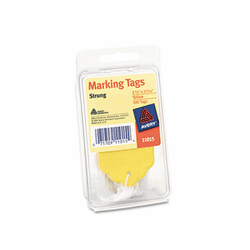 AVE11015 Marking Tags, Paper, 2 3/4 x 1 11/16, Yellow, 100/Pack By AVERY-DENNISON