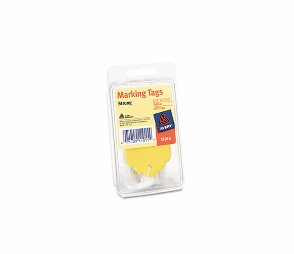 AVE11015 Marking Tags, Paper, 2 3/4 x 1 11/16, Yellow, 100/Pack By AVERY-DENNISON