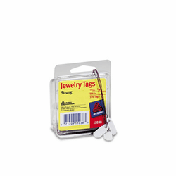 AVE11038 Jewelry Tags, Paper, 13/16 x 3/8, White, 100/Pack By AVERY-DENNISON