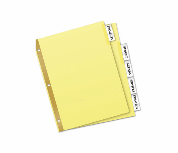 AVE11110 WorkSaver Big Tab Reinforced Dividers w/Clear Tabs, 5-Tab, Letter, Buff By AVERY-DENNISON