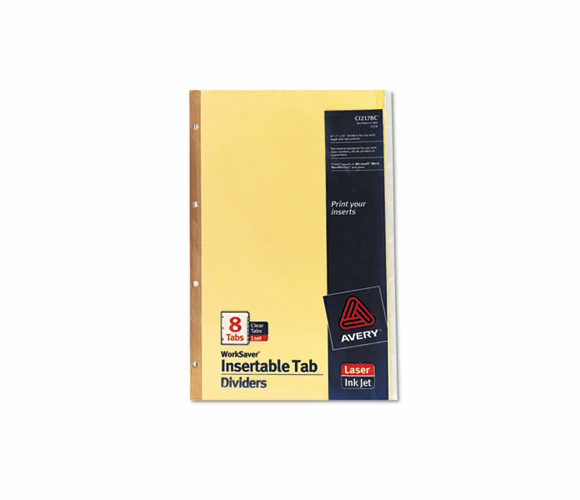 AVE11116 WorkSaver Insertable Tab Index Dividers, 8-Tab, Legal, Clear, 8/Set By AVERY-DENNISON