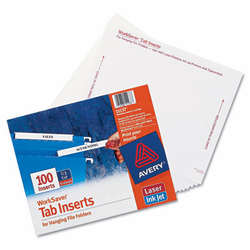 AVE11137 Laser/Inkjet Hanging File Folder Inserts, 1/3 Tab, 3 1/2 Inch, White, 100/Pack By AVERY-DENNISON