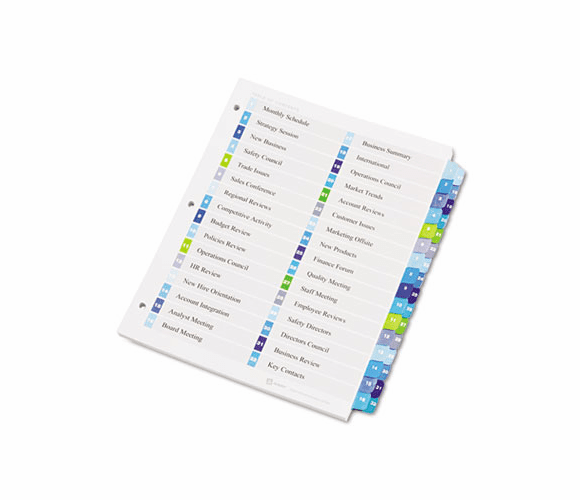 AVE11322 Ready Index Two-Column Table of Contents Divider, Title: 1-32, Multi, Letter By AVERY-DENNISON