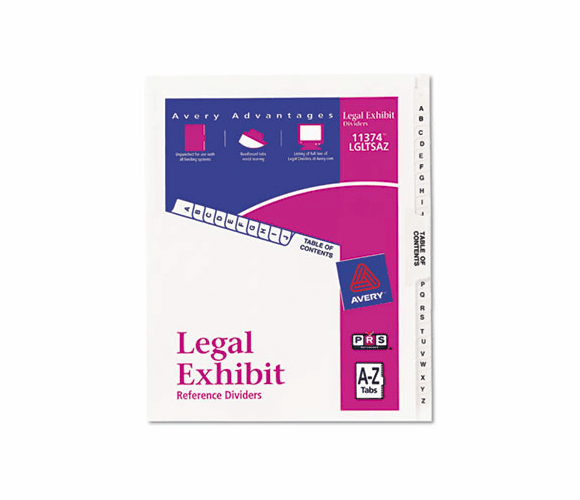 AVE11374 Avery-Style Legal Side Tab Divider, Title: A-Z, Letter, White, 1 Set By AVERY-DENNISON