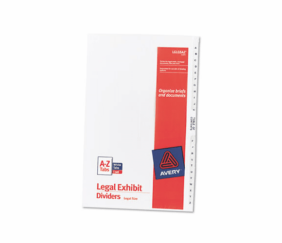 AVE11375 Avery-Style Legal Side Tab Divider, Title: A-Z, 14 x 8 1/2, White, 1 Set By AVERY-DENNISON