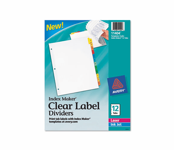 AVE11404 Index Maker Dividers, Multicolor 12-Tab, Letter By AVERY-DENNISON