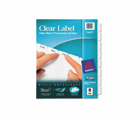AVE11417 Index Maker Clear Label Dividers, 8-Tab, Letter, White By AVERY-DENNISON