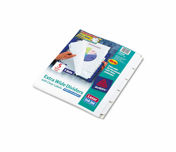 AVE11440 Index Maker Clear Label Dividers, 5-Tab, 11 1/4 x 9 1/4, 5 Sets By AVERY-DENNISON