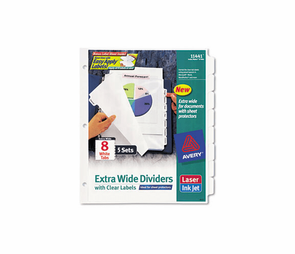 AVE11441 Index Maker Clear Label Dividers, 8-Tab, 11 1/4 x 9 1/4, 5 Sets By AVERY-DENNISON