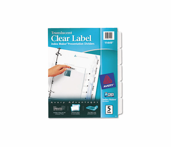 AVE11449 Index Maker Clear Label Punched Dividers, 5-Tab, Letter By AVERY-DENNISON