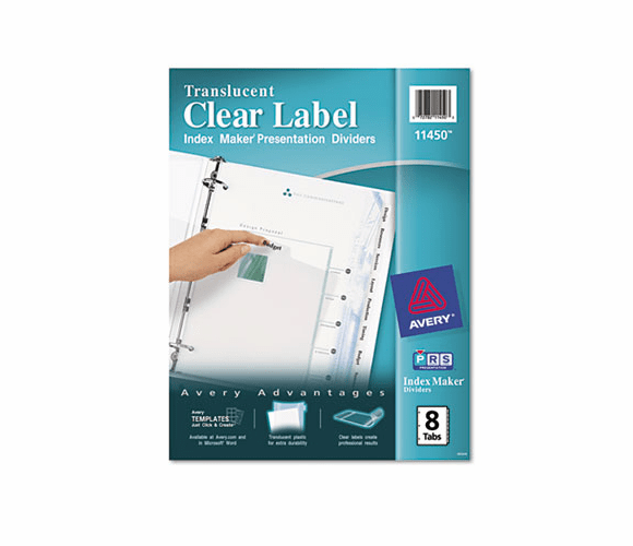 AVE11450 Index Maker Clear Label Punched Dividers, 8-Tab, Letter By AVERY-DENNISON