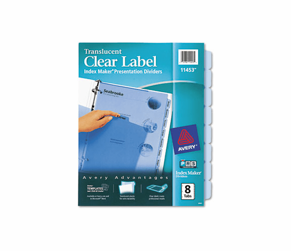 AVE11453 Index Maker Clear Label Punched Dividers, Blue 8-Tab, Letter By AVERY-DENNISON