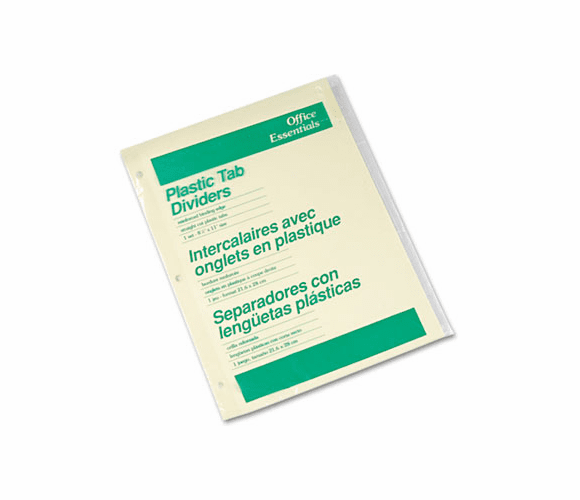 AVE11468 Office Essentials Insertable Tab Index Divider Set, Letter, Clear, 8/Set By AVERY-DENNISON