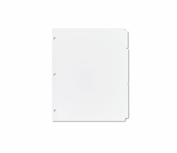 AVE11506 Write-On Plain Tab Dividers, 5-Tab, Letter, White, 36 Sets/Box By AVERY-DENNISON