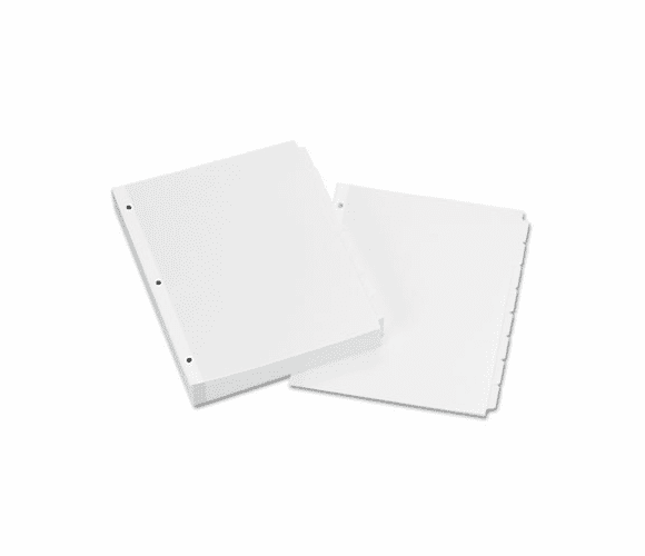 AVE11507 Write-On Plain Tab Dividers, 8-Tab, Letter, White, 24 Sets/Box By AVERY-DENNISON