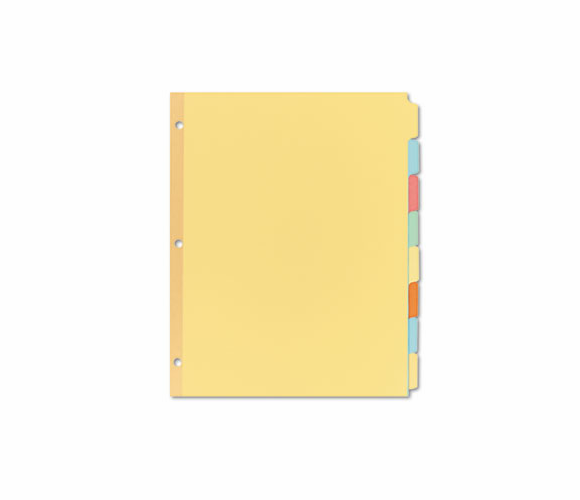 AVE11509 Write-On Plain Tab Dividers, Eight Multicolor Tabs, Letter, Salmon, 24 Sets By AVERY-DENNISON