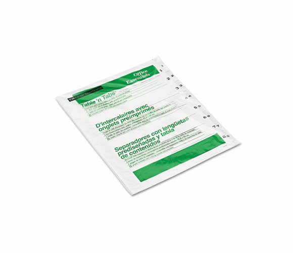 AVE11668 Office Essentials Table 'N Tabs Dividers, 8-Tab, 1-8, Letter, White, Set By AVERY-DENNISON