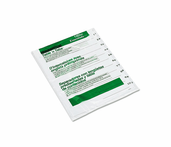 AVE11670 Office Essentials Table 'N Tabs Dividers, 10-Tab, 1-10, Letter, White, 1 Set By AVERY-DENNISON