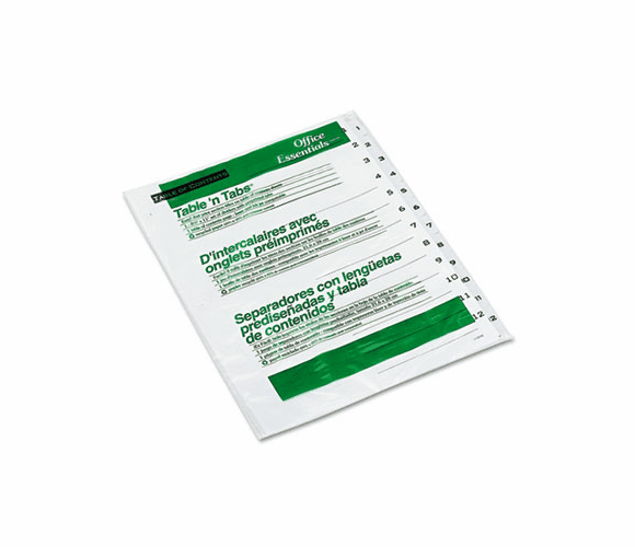 AVE11672 Office Essentials Table 'N Tabs Dividers, 12-Tab, 1-12, Letter, White, 1 Set By AVERY-DENNISON