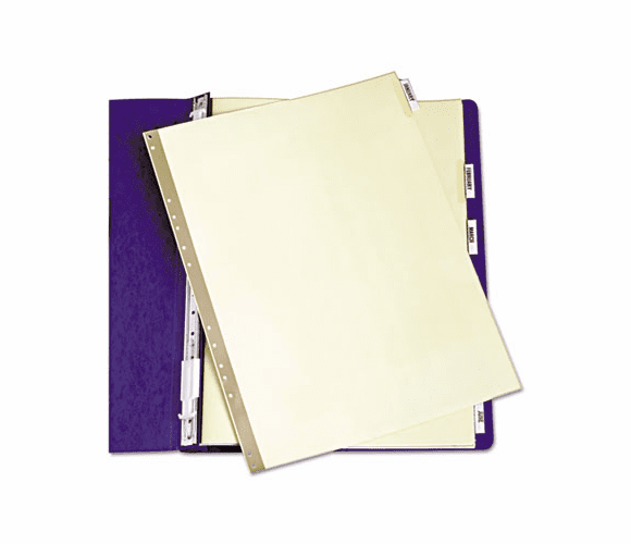 AVE11724 Gold Line Data Binder Insertable Tab Index, 6-Tab, 14-7/8 x 11, Buff, 6/Set By AVERY-DENNISON
