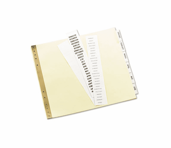 AVE11730 Gold Line Data Binder Insertable Tab Index, 6-Tab, 9-1/2 x 11, Buff, 6/Set By AVERY-DENNISON