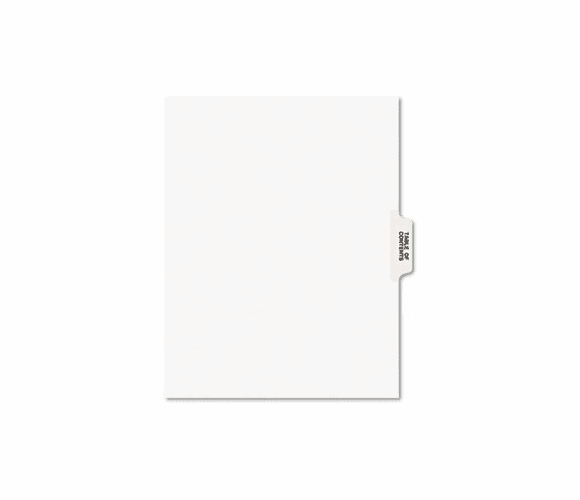 AVE11910 Avery-Style Legal Tab Dividers, Table of Contents, White, 25/Set By AVERY-DENNISON