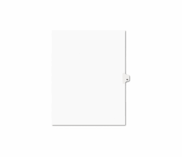AVE11923 Avery-Style Legal Side Tab Divider, Title: 13, Letter, White, 25/Pack By AVERY-DENNISON