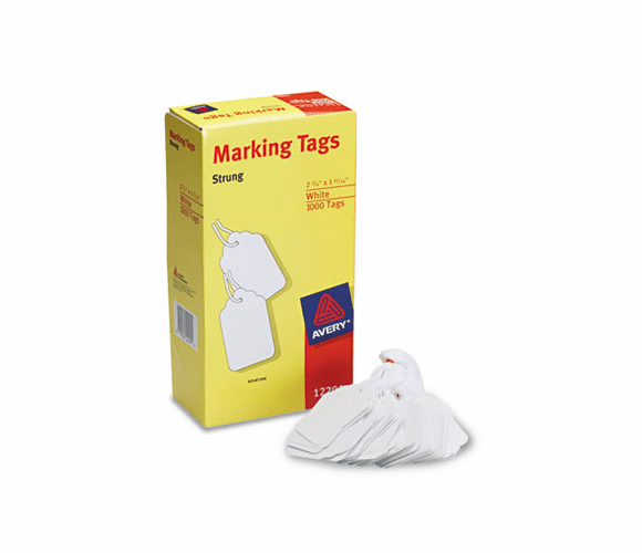AVE12201 White Marking Tags, Paper, 2 3/4 x 1 3/4, White, 1,000/Box By AVERY-DENNISON