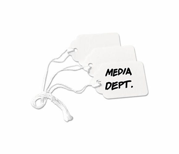 AVE12202 White Marking Tags, Paper, 2 5/32 x 1 7/16, White, 1,000/Box By AVERY-DENNISON